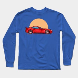 Sport Car Cartoon Illustration Long Sleeve T-Shirt